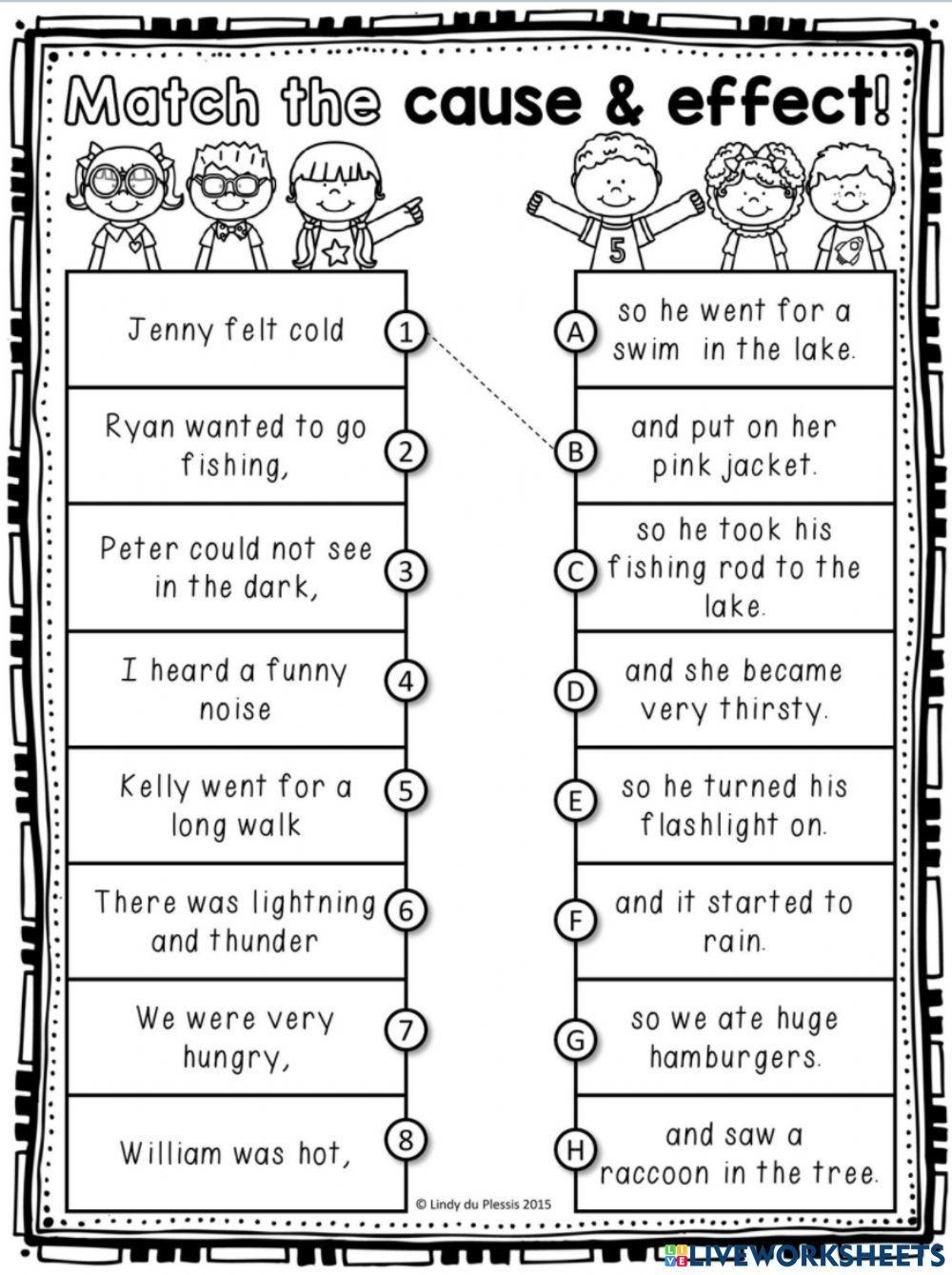 Cause And Effect Exercise For Grade 2 Worksheets Library
