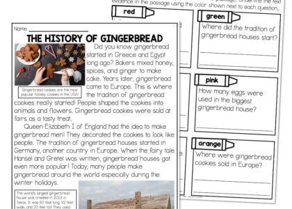 Classroom Transformation Gingerbread Day Reading Passage The History Of Gingerbread Lucky Little Learners