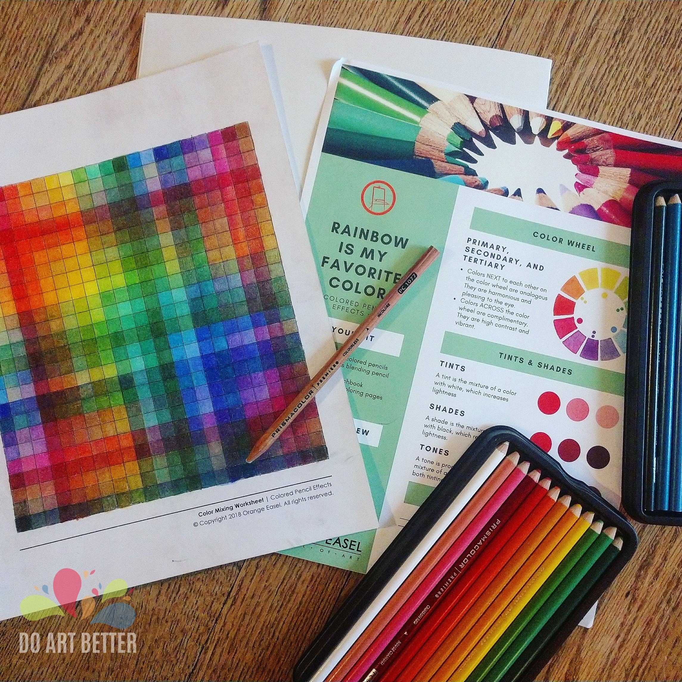 color pencil practice worksheet