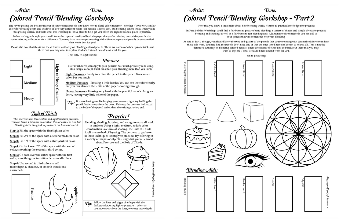 Colored Pencil Blending Workshop Free Resource By MysticSparkleWings On DeviantArt