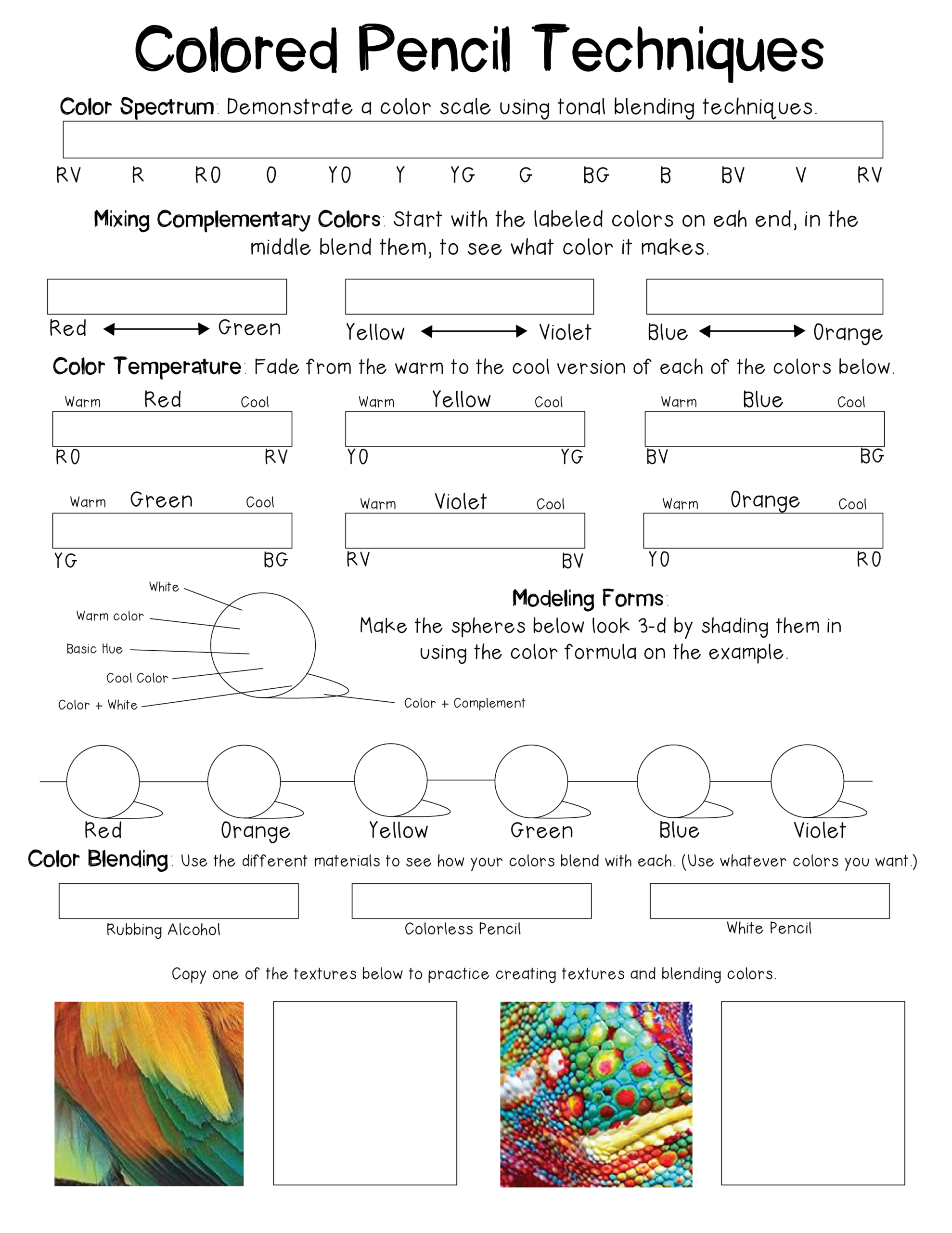 Colored Pencil Worksheet