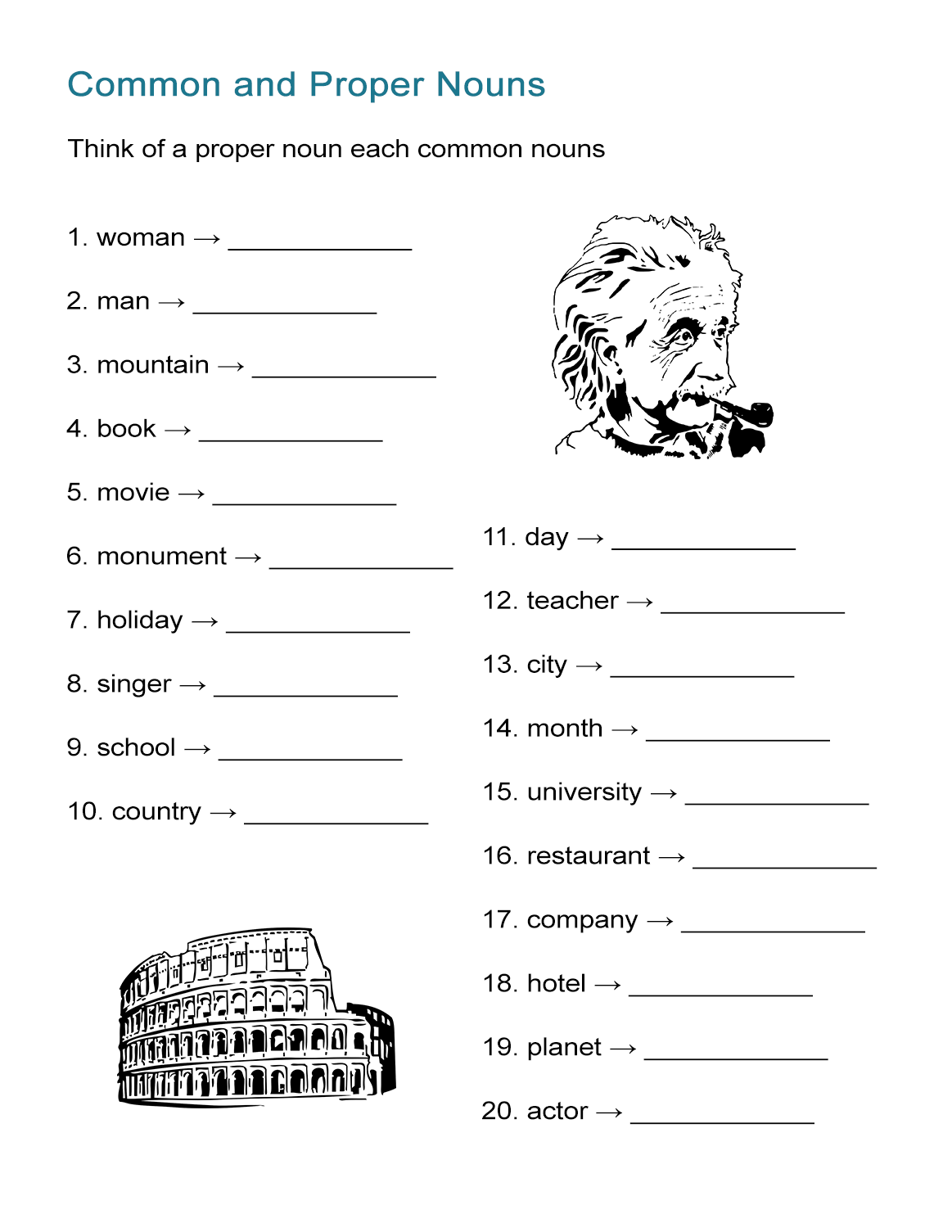 noun and common noun worksheet noun and common noun worksheet