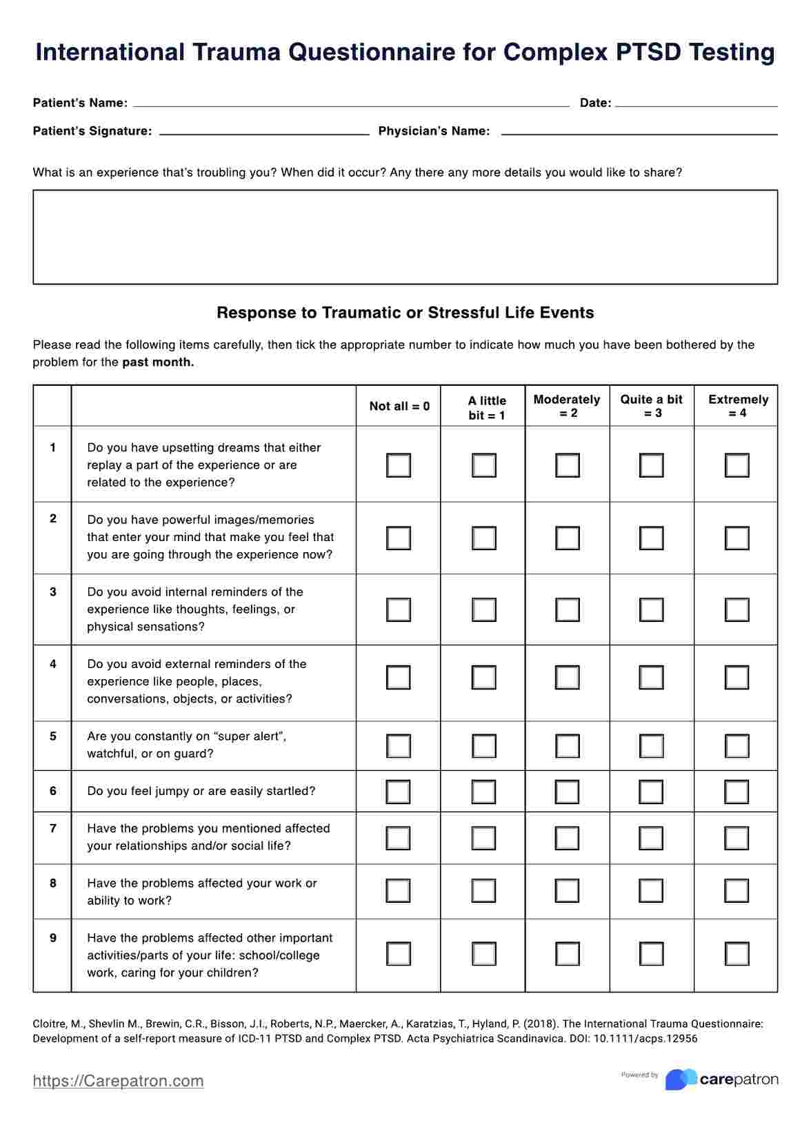 Complex PTSD Test