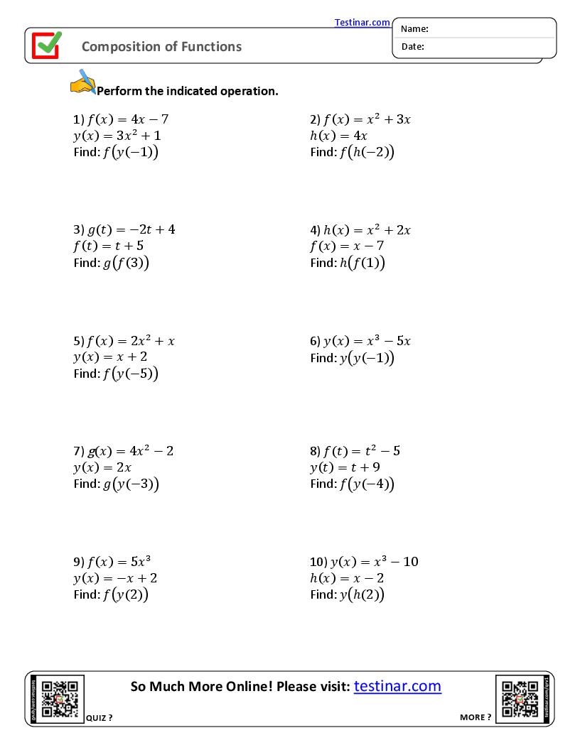 Composition Of Functions Worksheets Worksheets Library Composition Of Functions Worksheets Worksheets Library