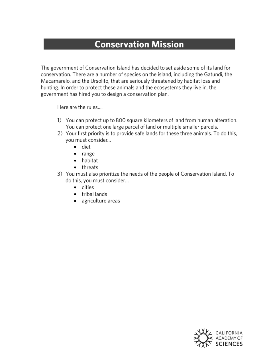 conservation island animal worksheet answers