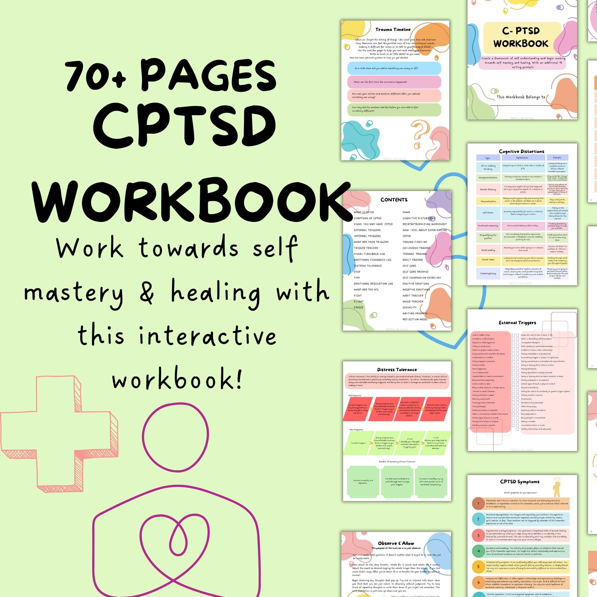 CPTSD Workbook Self healing Trauma Trackers digital Download Etsy