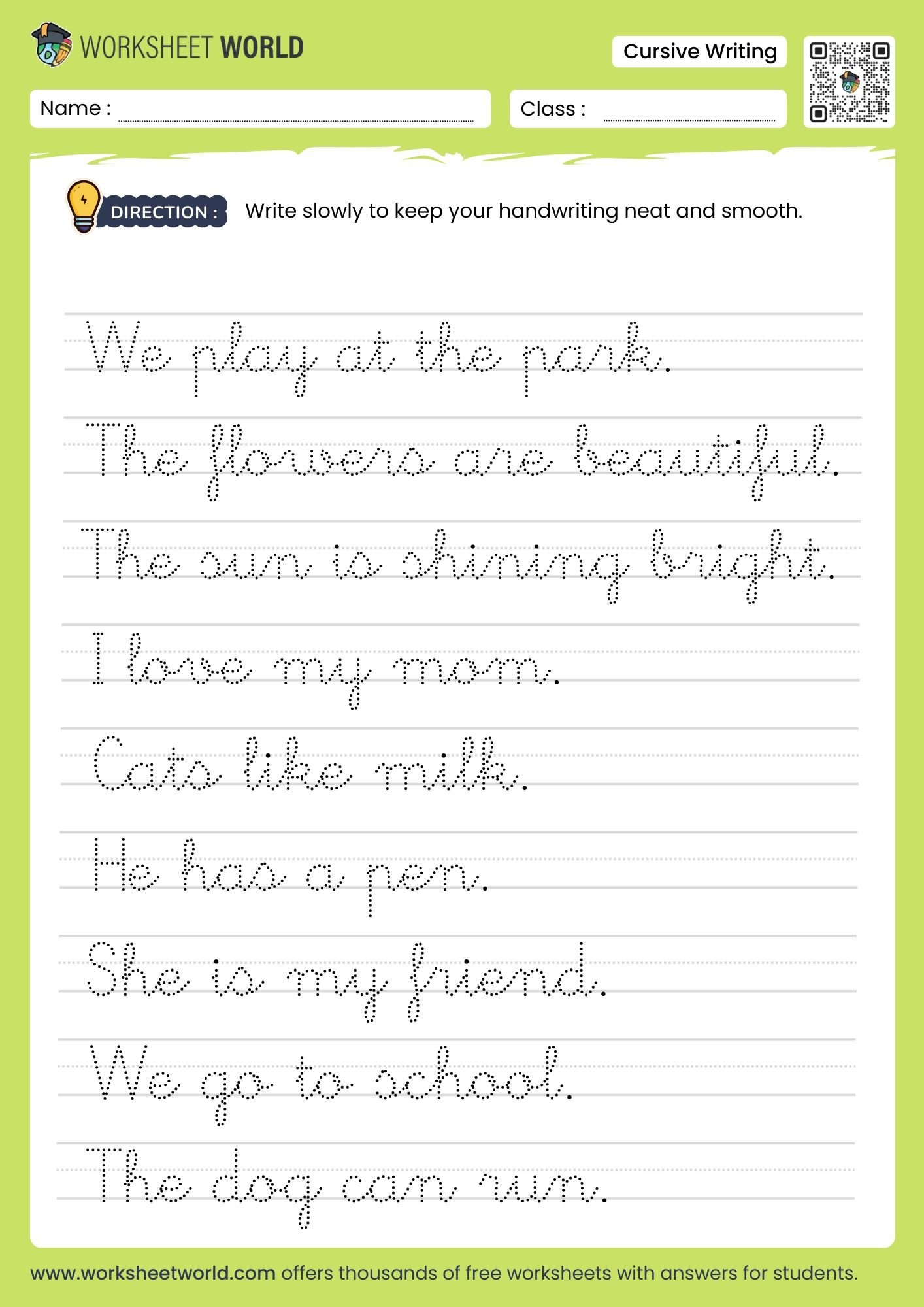 cursive writing practice worksheets