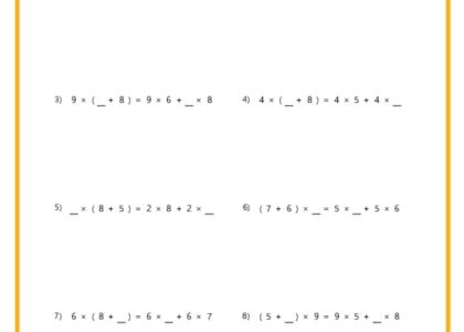 Distributive Property Worksheets