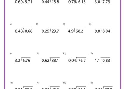 Division With Decimals Worksheets K12 Math Worksheets