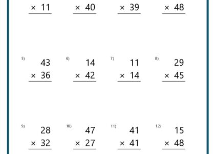 Double Digit Multiplication Worksheets