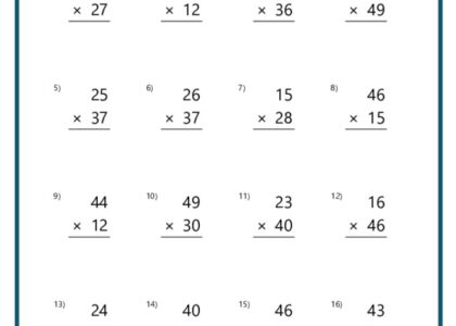 Double Digit Multiplication Worksheets