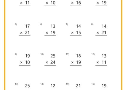 Double Digit Multiplication Worksheets