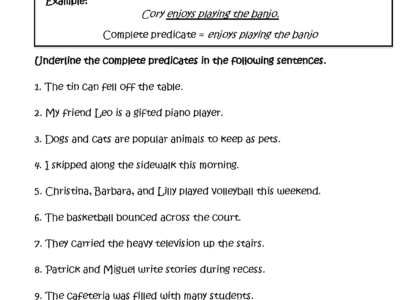 Englishlinx Subject And Predicate Worksheets