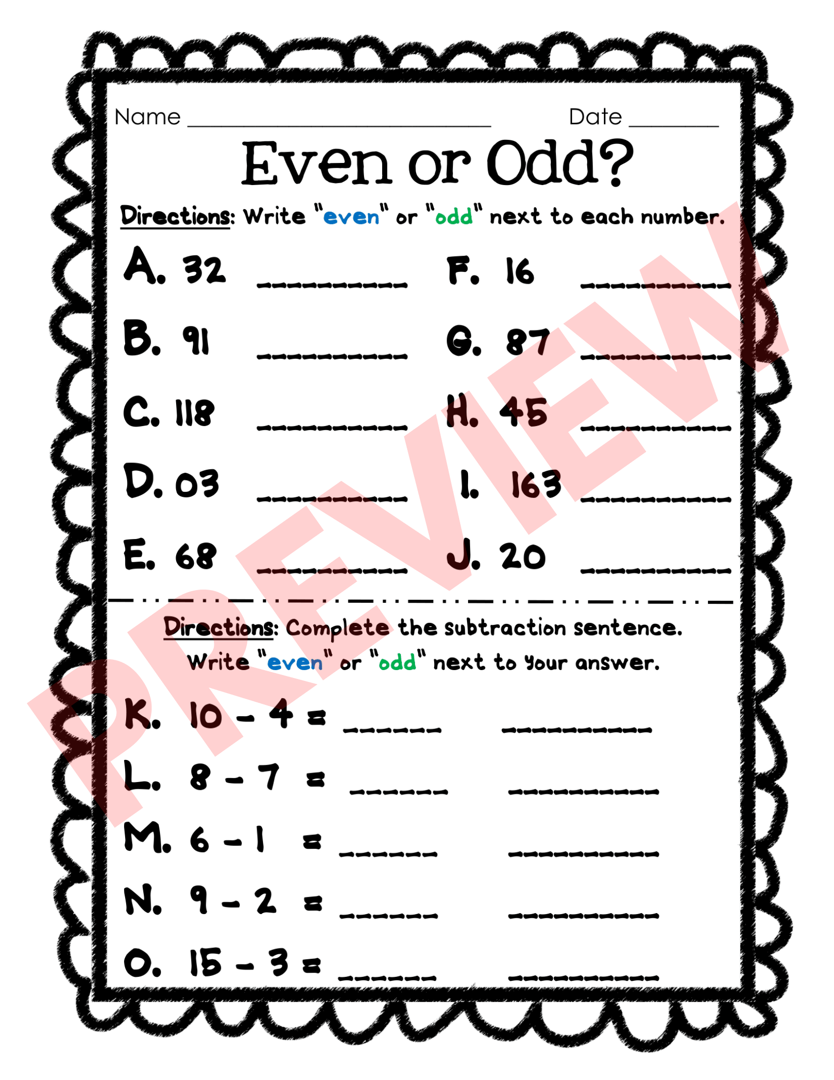 Even And Odd Number Worksheets Assessment And Activities For Kids