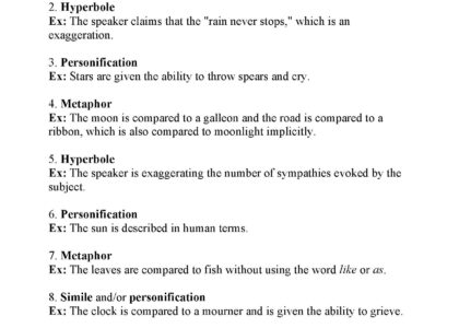 Figurative Language Worksheet 1 Reading Activity