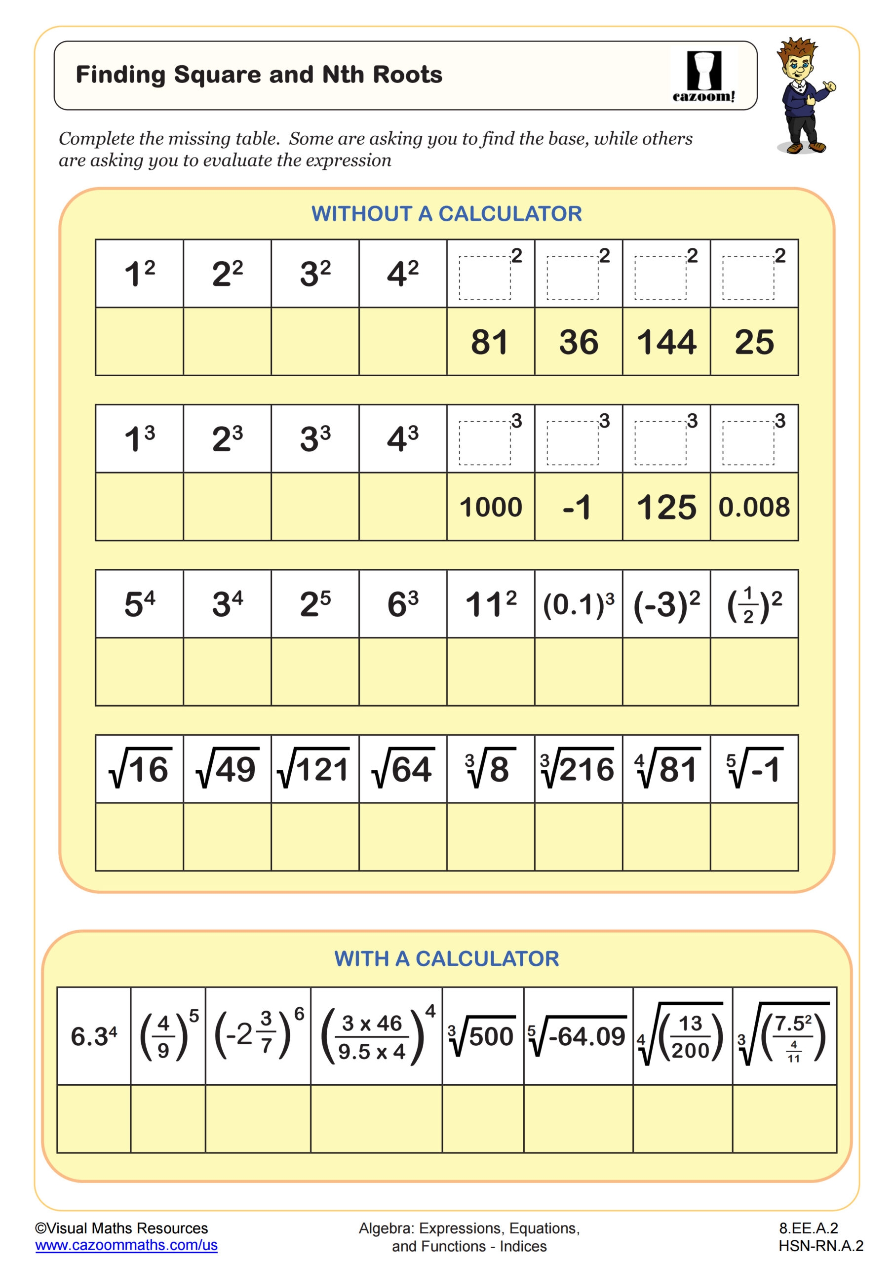 squares and square roots worksheet squares and square roots worksheet