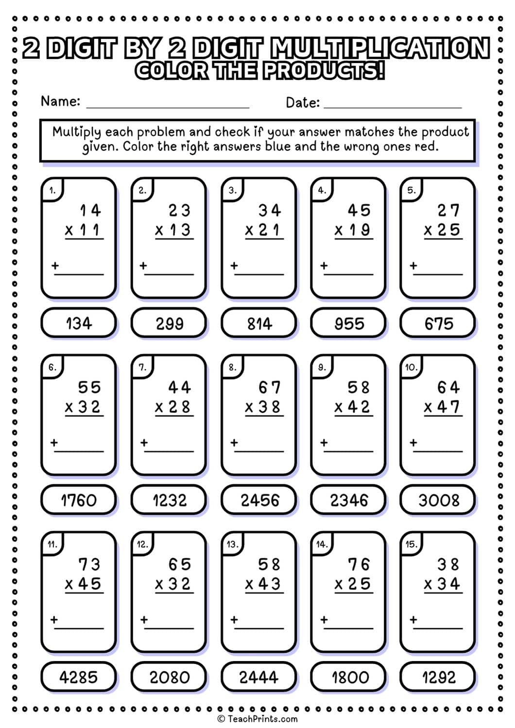 multiplication worksheet two digit multiplication worksheet two digit