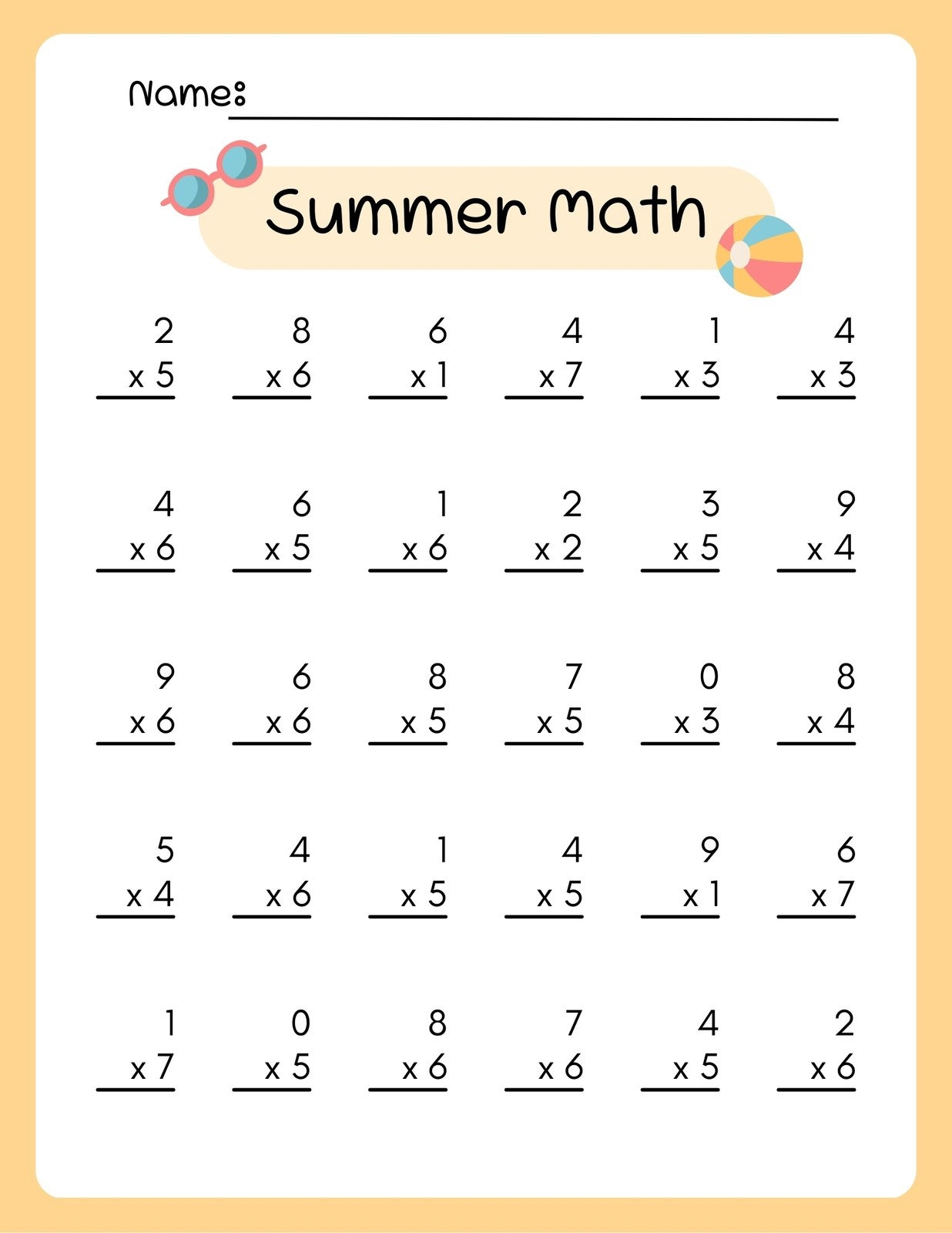 multiplication for third graders worksheets