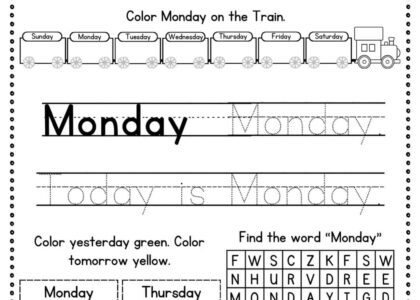 Free Days Of The Week Worksheets Teach Prints