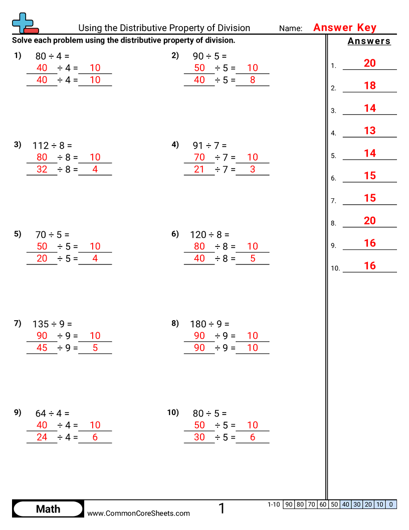 distributive property worksheet easy pdf