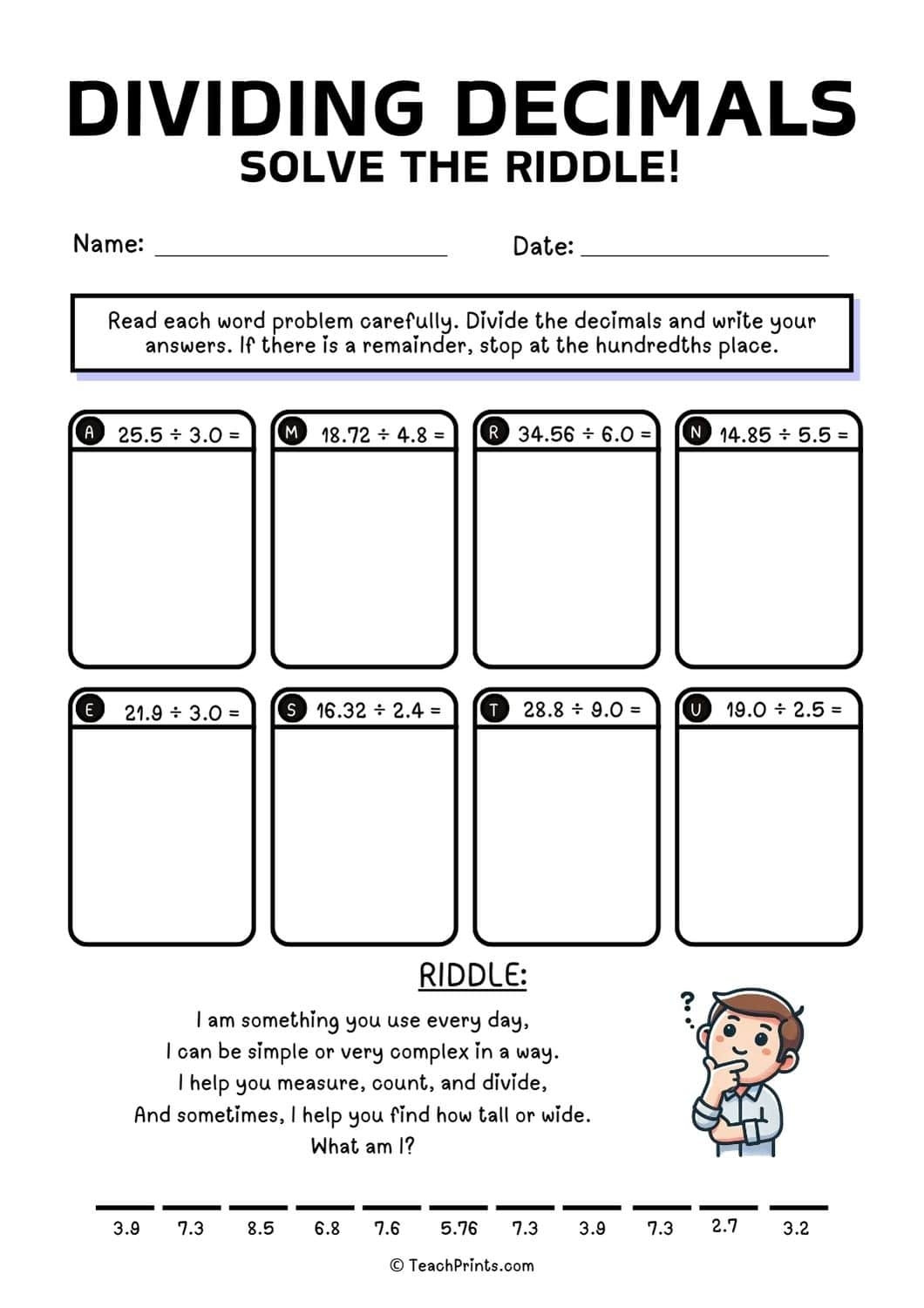 Free Dividing Decimals Worksheets Teach Prints Free Dividing Decimals Worksheets Teach Prints