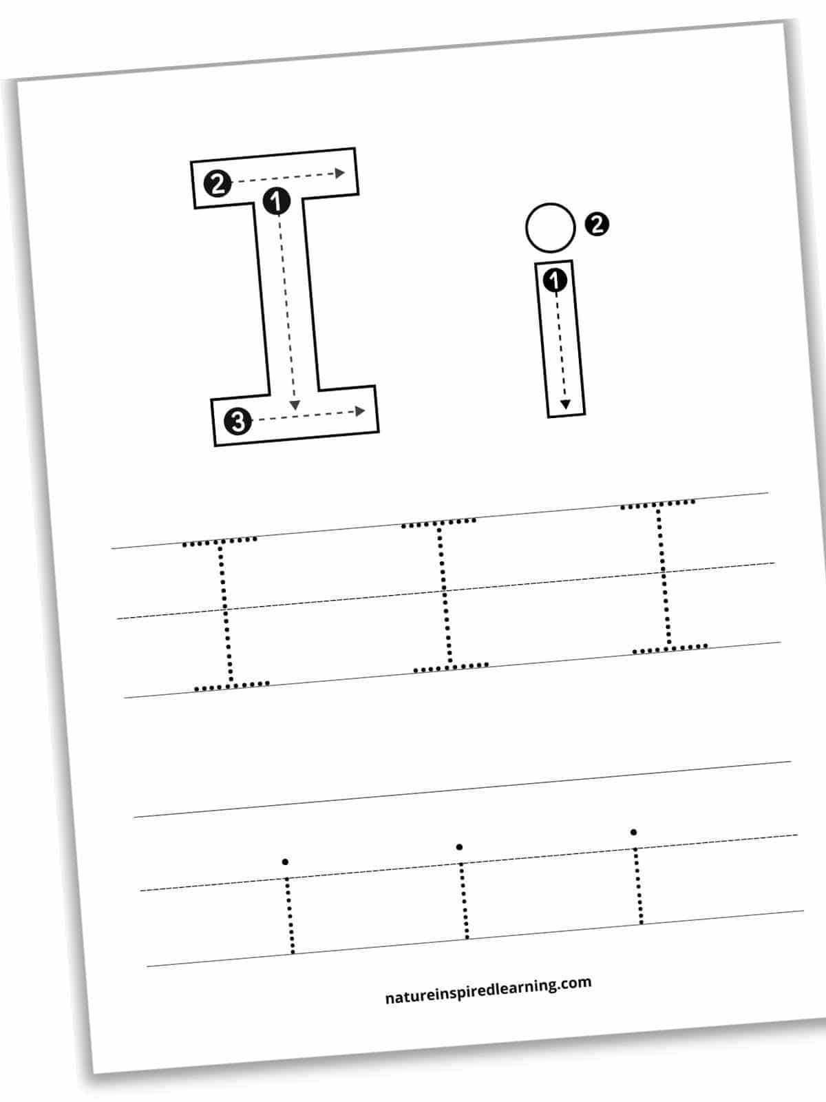 Free Letter I Tracing Worksheets Nature Inspired Learning Free Letter I Tracing Worksheets Nature Inspired Learning