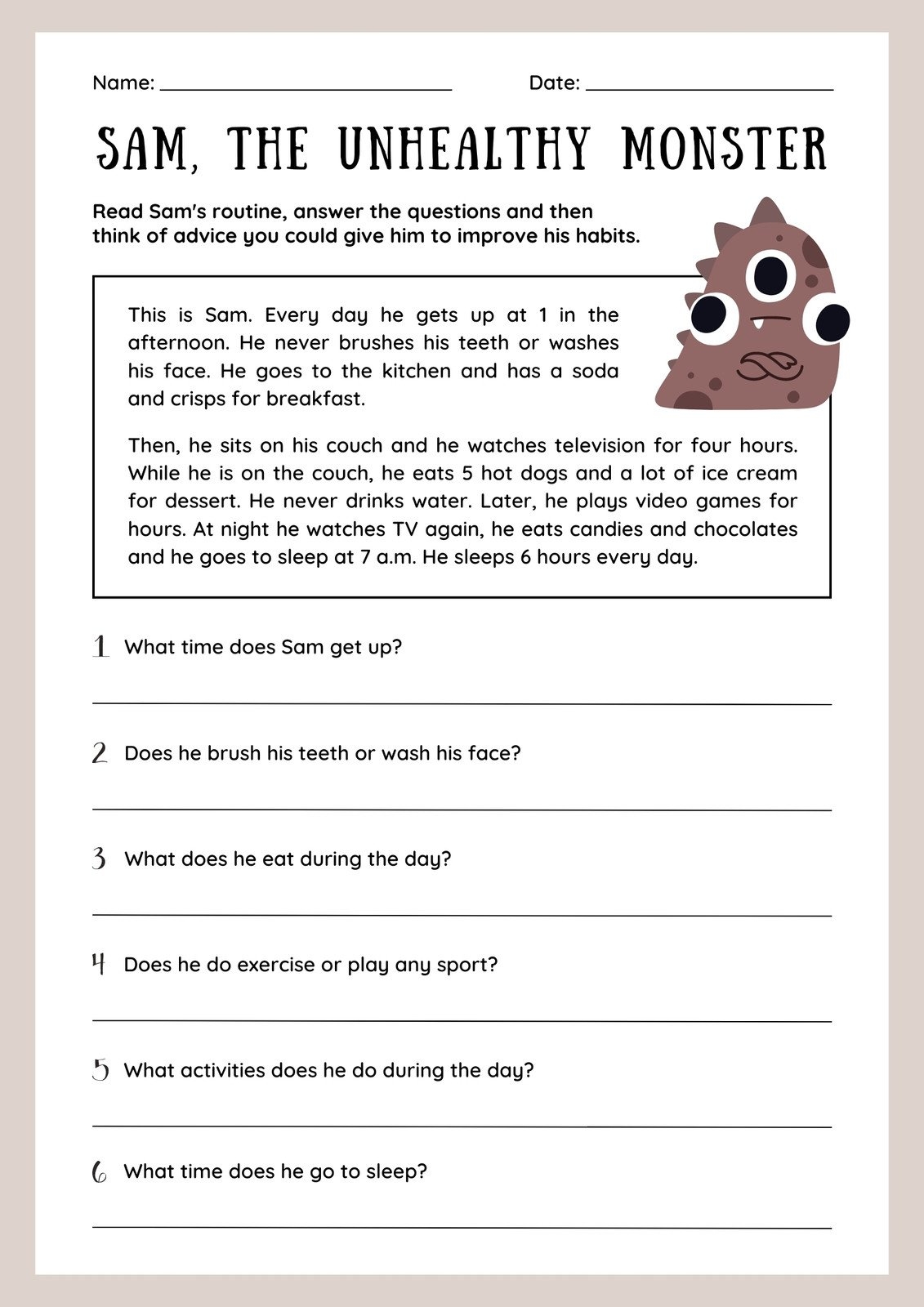 3rd grade reading comprehension worksheets