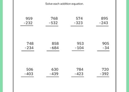 Free Printable Math Worksheets For Grade 4 Happy Toddler Playtime
