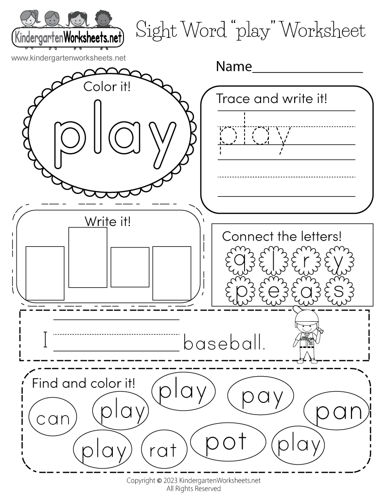 kindergarten sight words worksheets kindergarten sight words worksheets