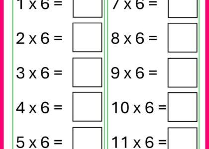 Free Six Times Tables Worksheets 8 Versions Teach Prints
