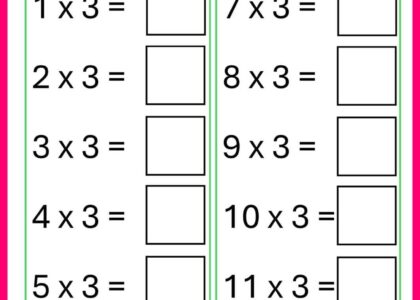 Free Three Times Tables Worksheets 8 Versions Teach Prints