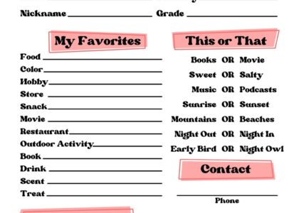 Get To Know You Getting To Know You Page Get To Know You Printable All About Me Etsy