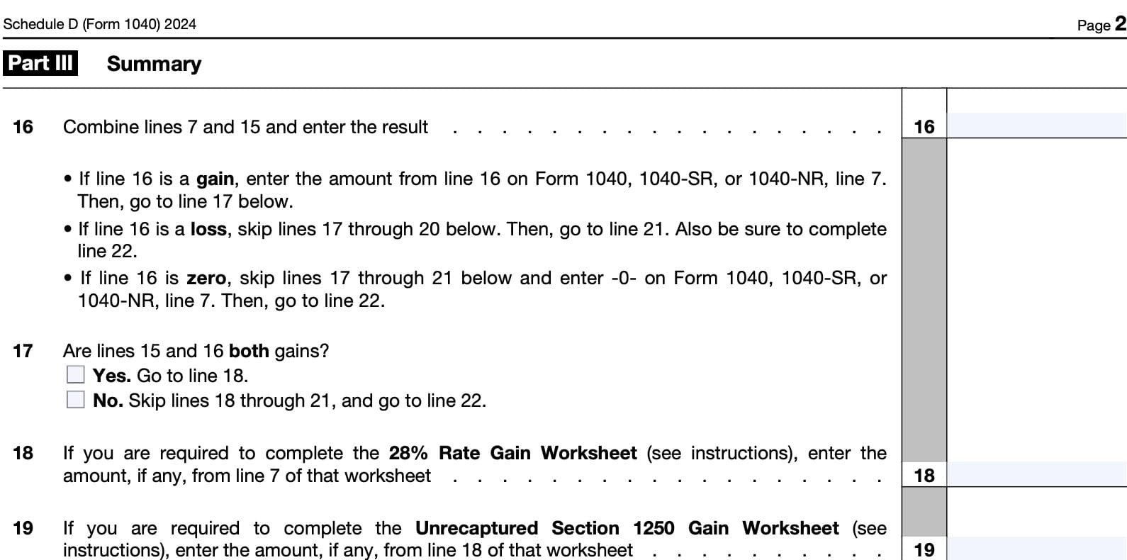 IRS Schedule D Instructions Capital Gains And Losses IRS Schedule D Instructions Capital Gains And Losses