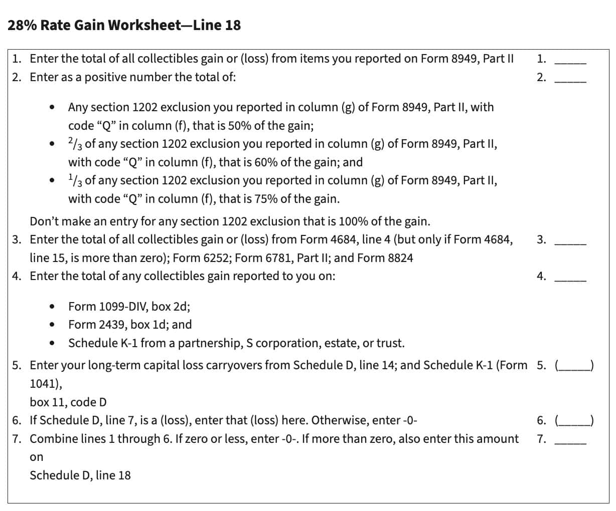 IRS Schedule D Instructions Capital Gains And Losses IRS Schedule D Instructions Capital Gains And Losses