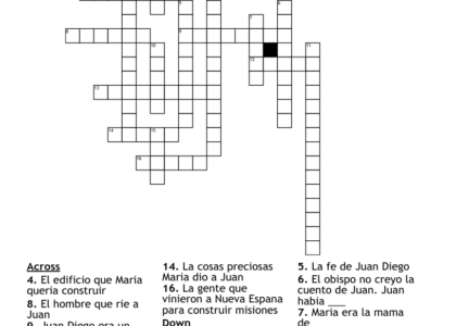 Juan Diego Crossword WordMint