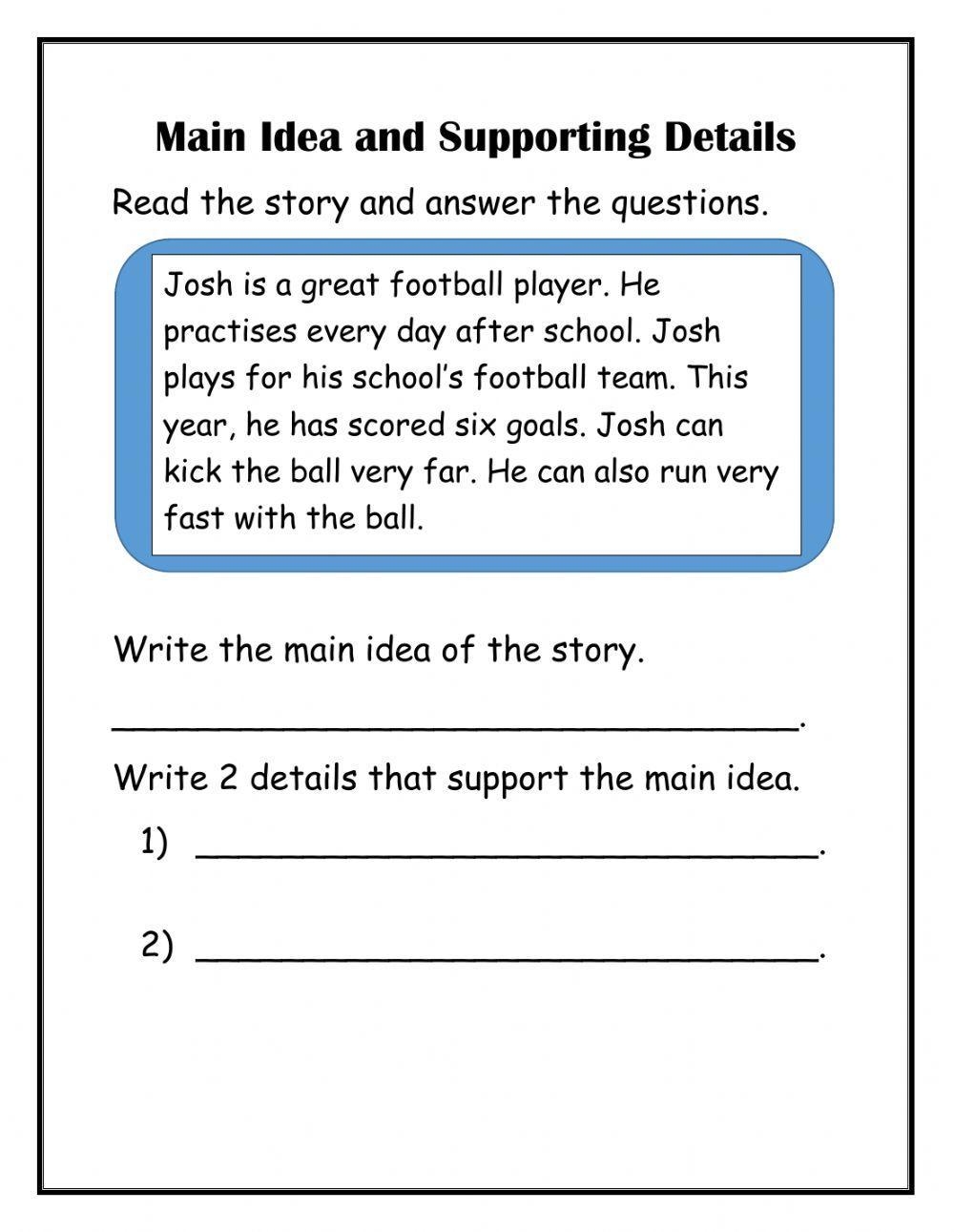 Main Idea And Details Worksheets Printable Study Planner Main Idea And Details Worksheets Printable Study Planner