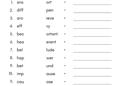 Match And Complete The Words Worksheet For Grade 4 Kidpid