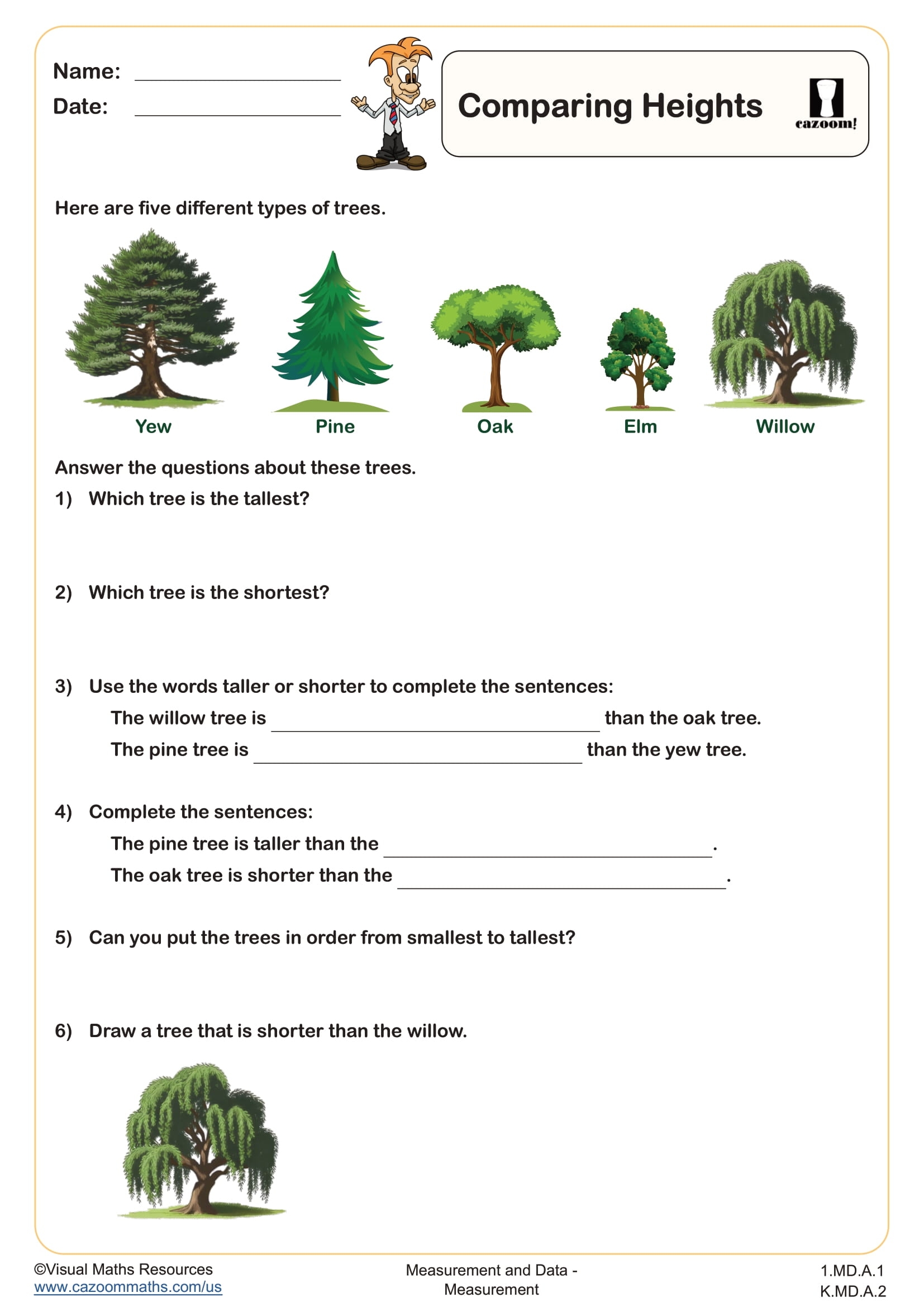 Measurement Worksheets With Answers Grade K 5