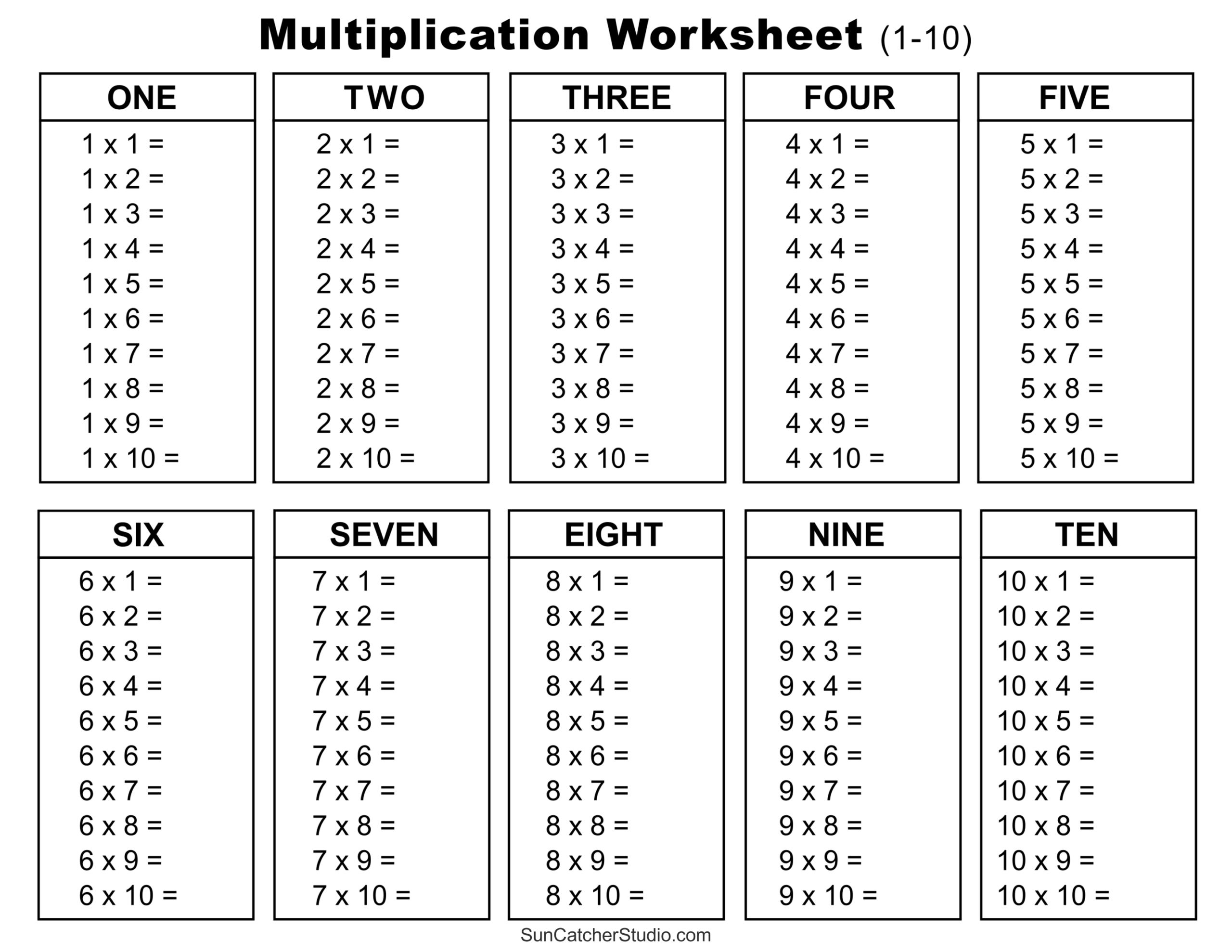 multiplication worksheets 1 12