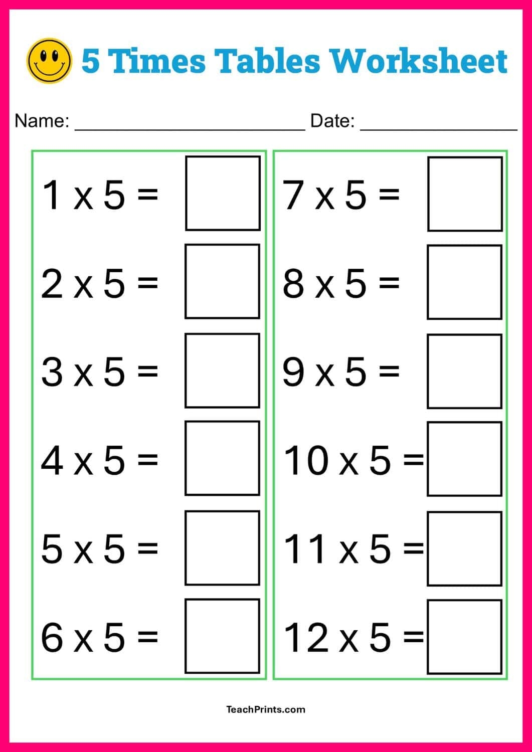 5th grade multiplication worksheets