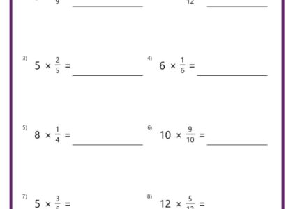 Multiply Fractions With Whole Numbers