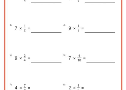 Multiply Fractions With Whole Numbers