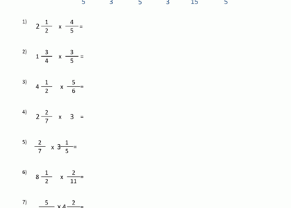 Multiplying Mixed Fractions