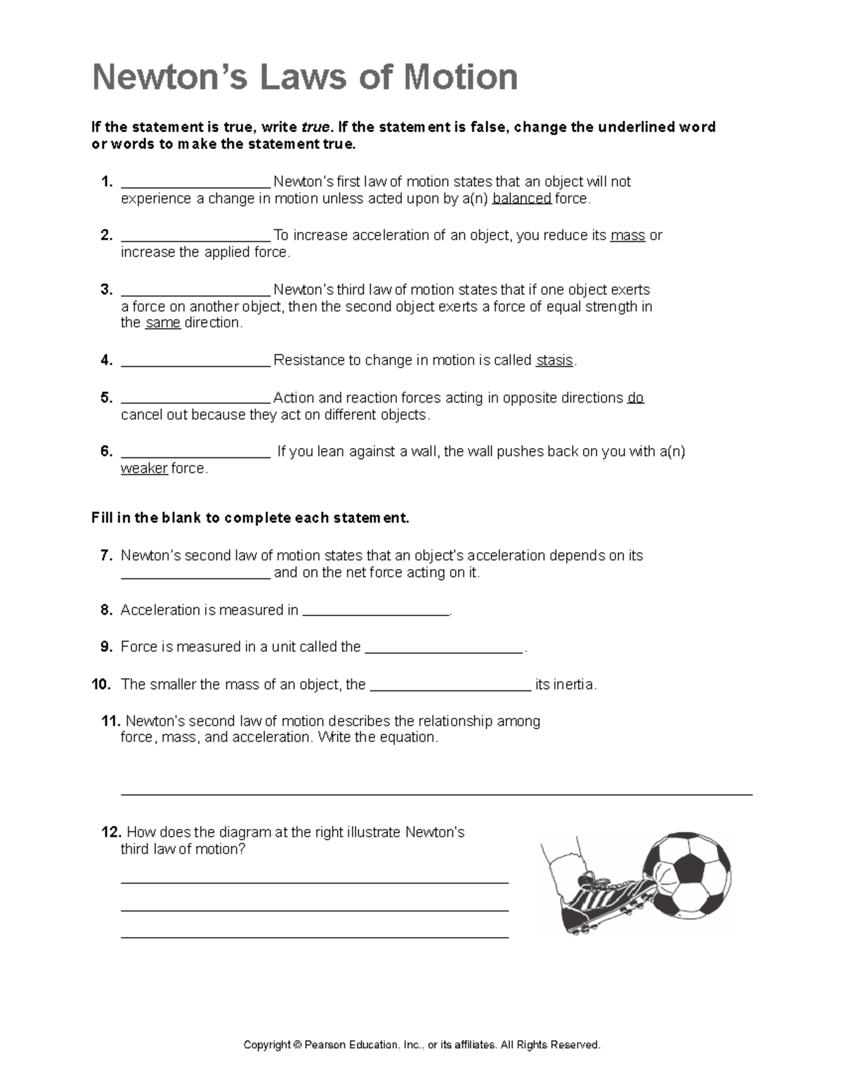 Newton s Laws Of Motion Worksheet 1 Understanding Forces And Motion Studocu
