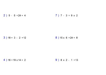 PEMDAS Problems Order Of Operations Worksheets Add Subtract Multiply And Divide Made By Teachers