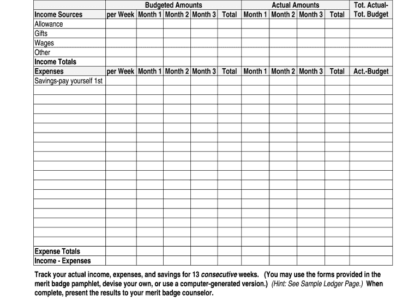 Personal Management Merit Badge Worksheet Fill Out Sign Online DocHub