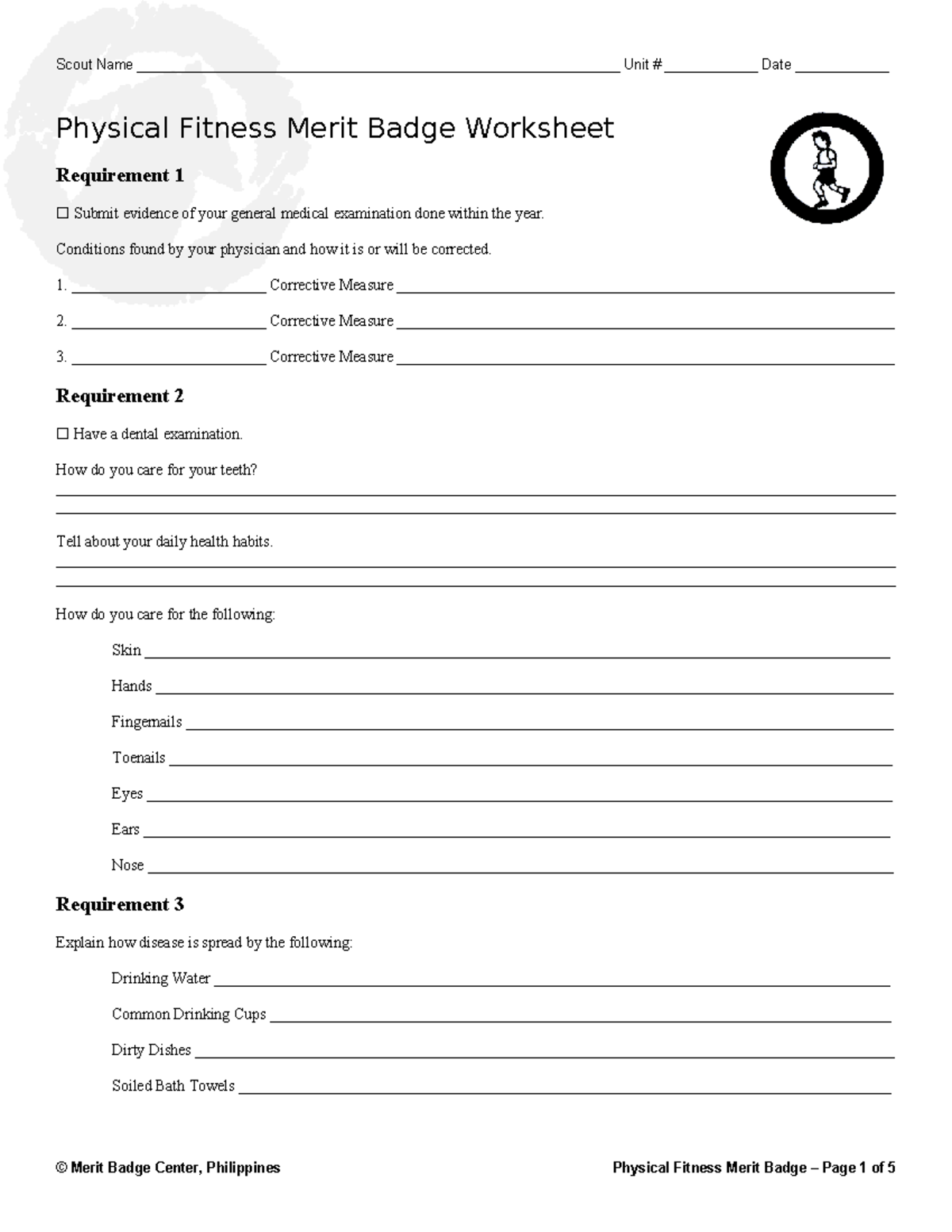 Physical Fitness Merit Badge Worksheet Requirement 1 7 Studocu Physical Fitness Merit Badge Worksheet Requirement 1 7 Studocu