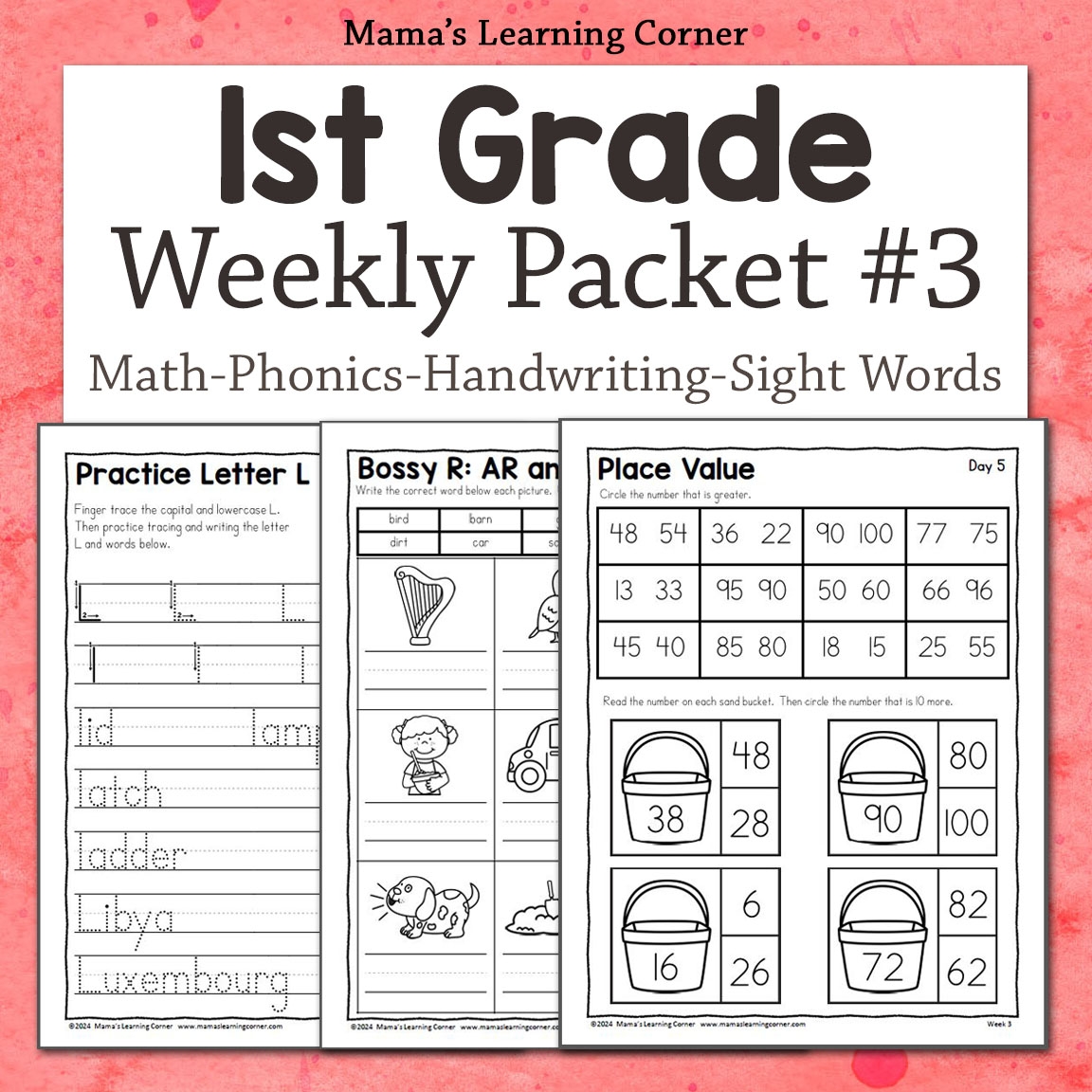 Printable 1st Grade Worksheet Packet 3 Skill Review For Math Phonics Writing Mamas Learning Corner Printable 1st Grade Worksheet Packet 3 Skill Review For Math Phonics Writing Mamas Learning Corner