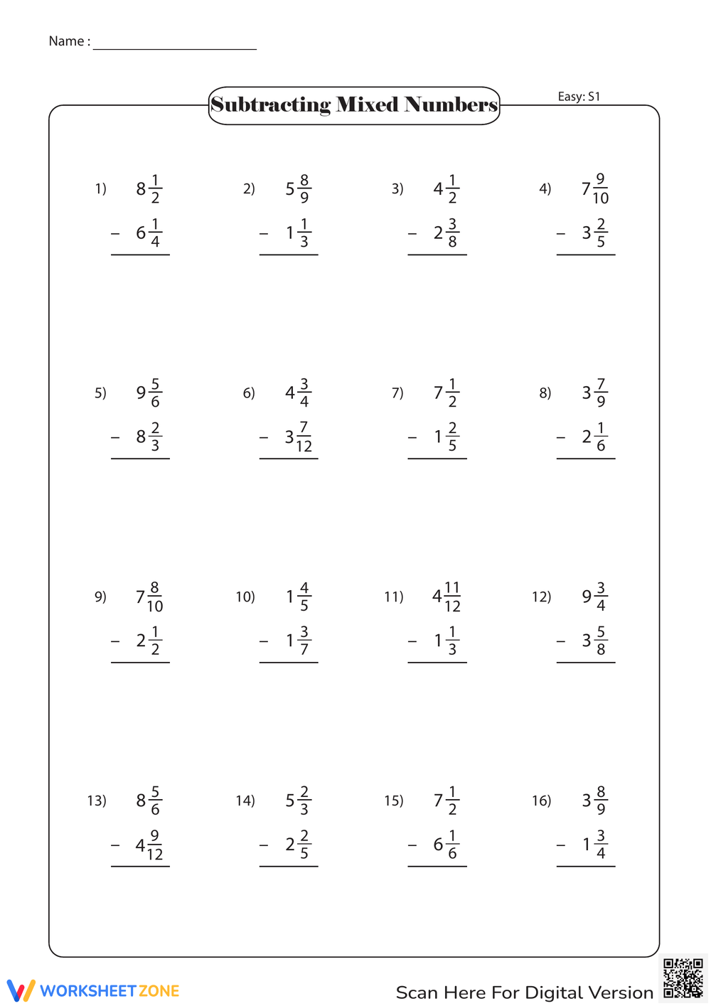 Printable 4th Grade Adding And Subtracting Mixed Numbers Worksheets Printable 4th Grade Adding And Subtracting Mixed Numbers Worksheets