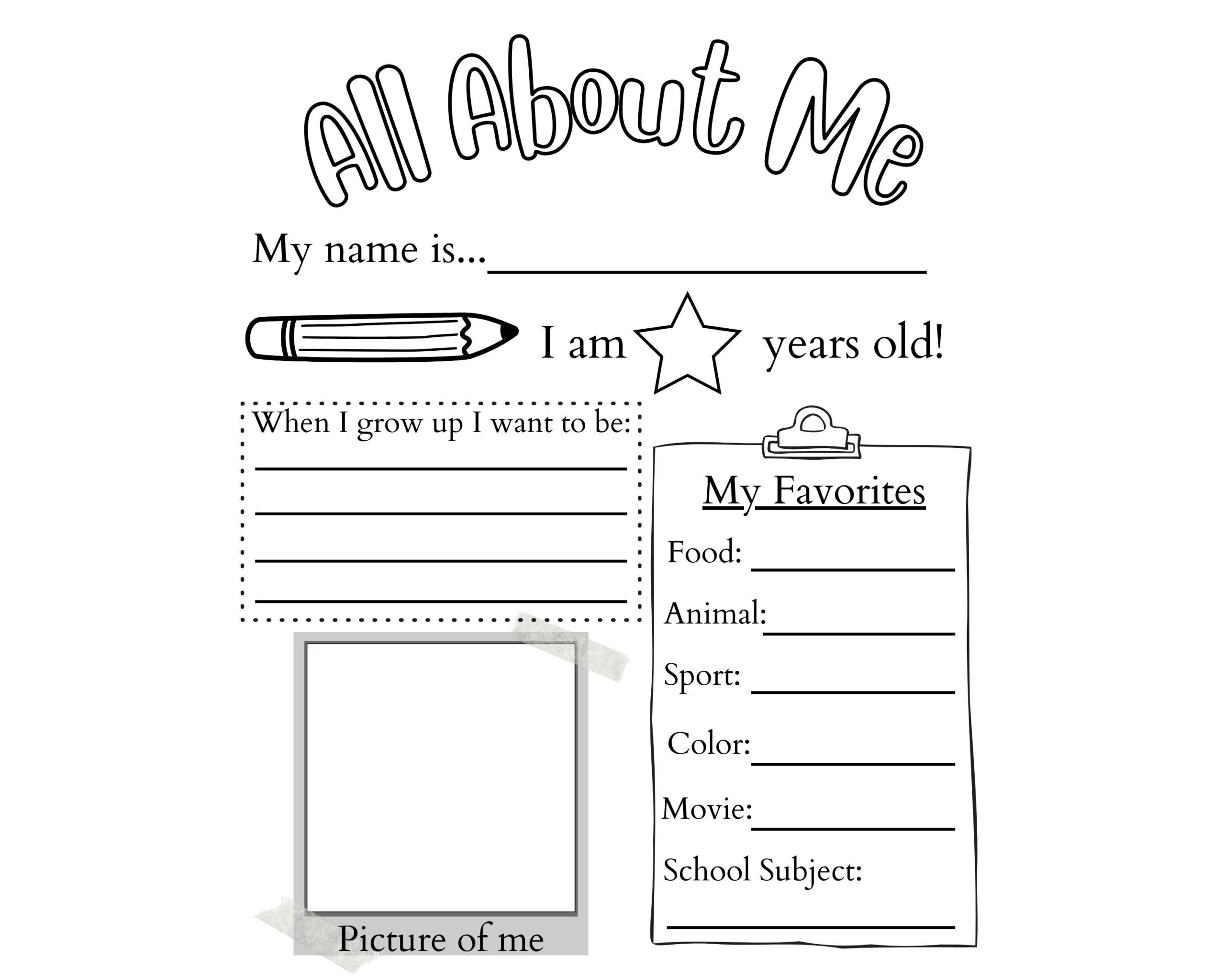 all about me worksheet for kids all about me worksheet for kids